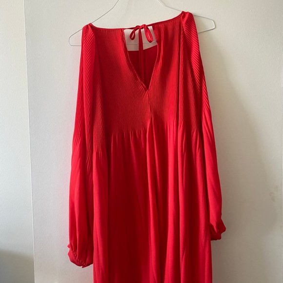 Vero Moda Coral "Cold Shoulder" Midi Dress - Picture 12 of 14